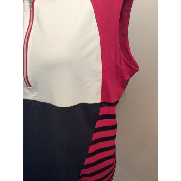Annika Cutter & Buck Golf Pickleball Sleeveless partial zip Polo Color block XL - Picture 2 of 7